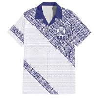Tonga Queen Salote College Family Matching Off The Shoulder Long Sleeve Dress and Hawaiian Shirt 100 Years Anniversary White Color