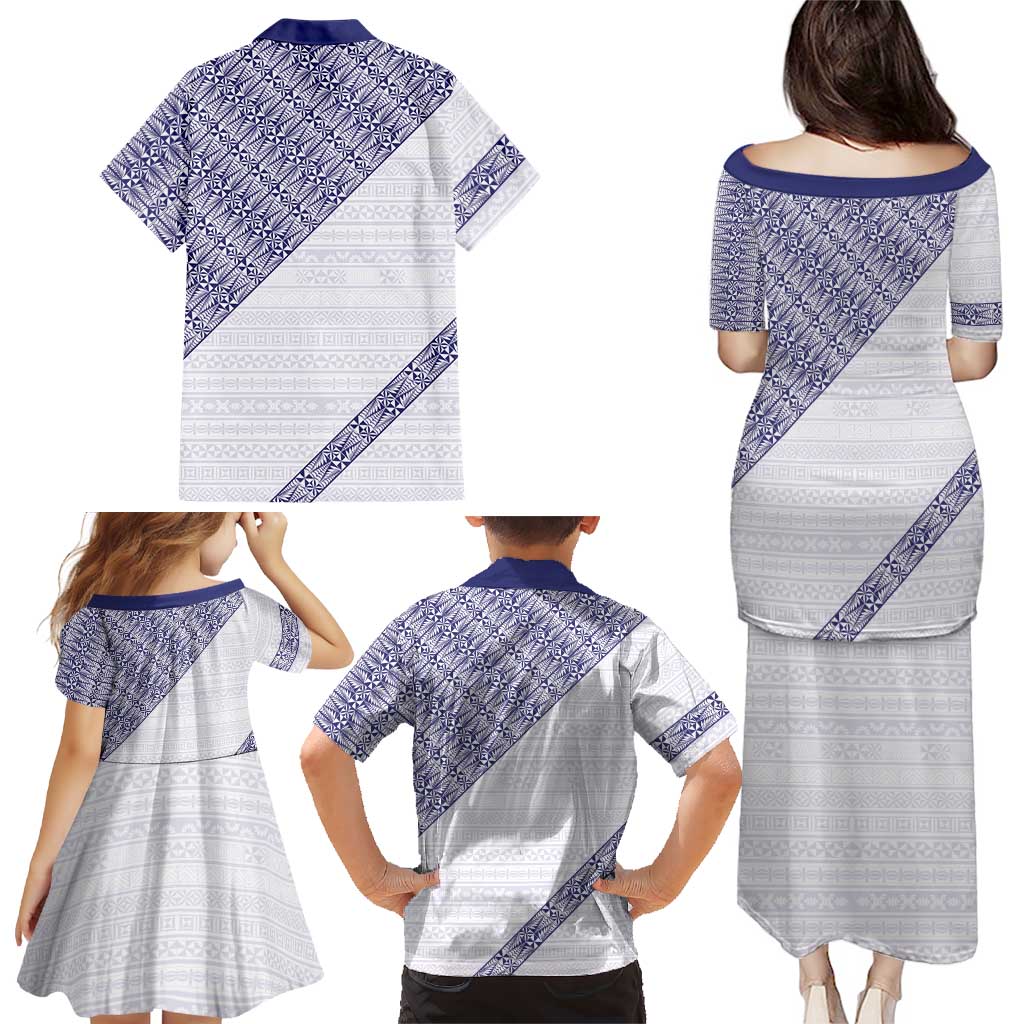 Tonga Queen Salote College Family Matching Puletasi and Hawaiian Shirt 100 Years Anniversary White Color