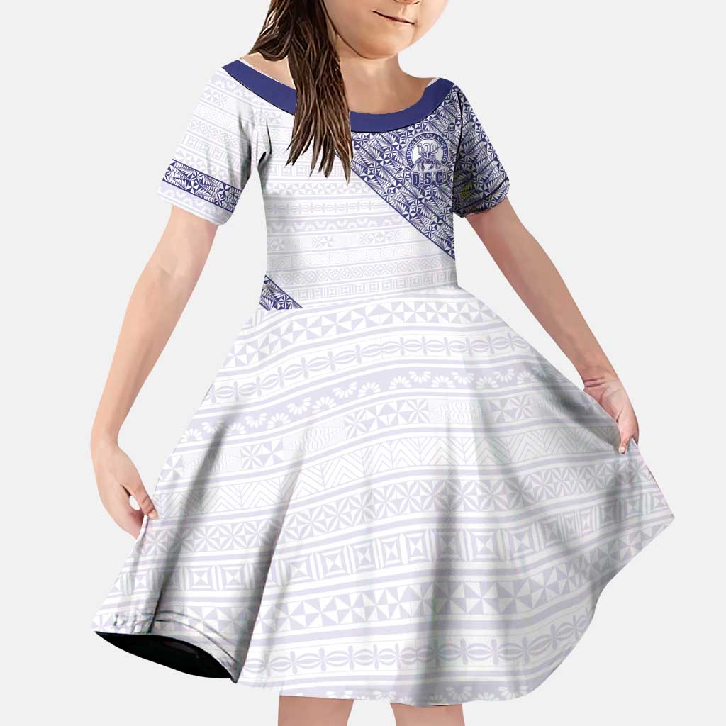 Tonga Queen Salote College Family Matching Short Sleeve Bodycon Dress and Hawaiian Shirt 100 Years Anniversary White Color