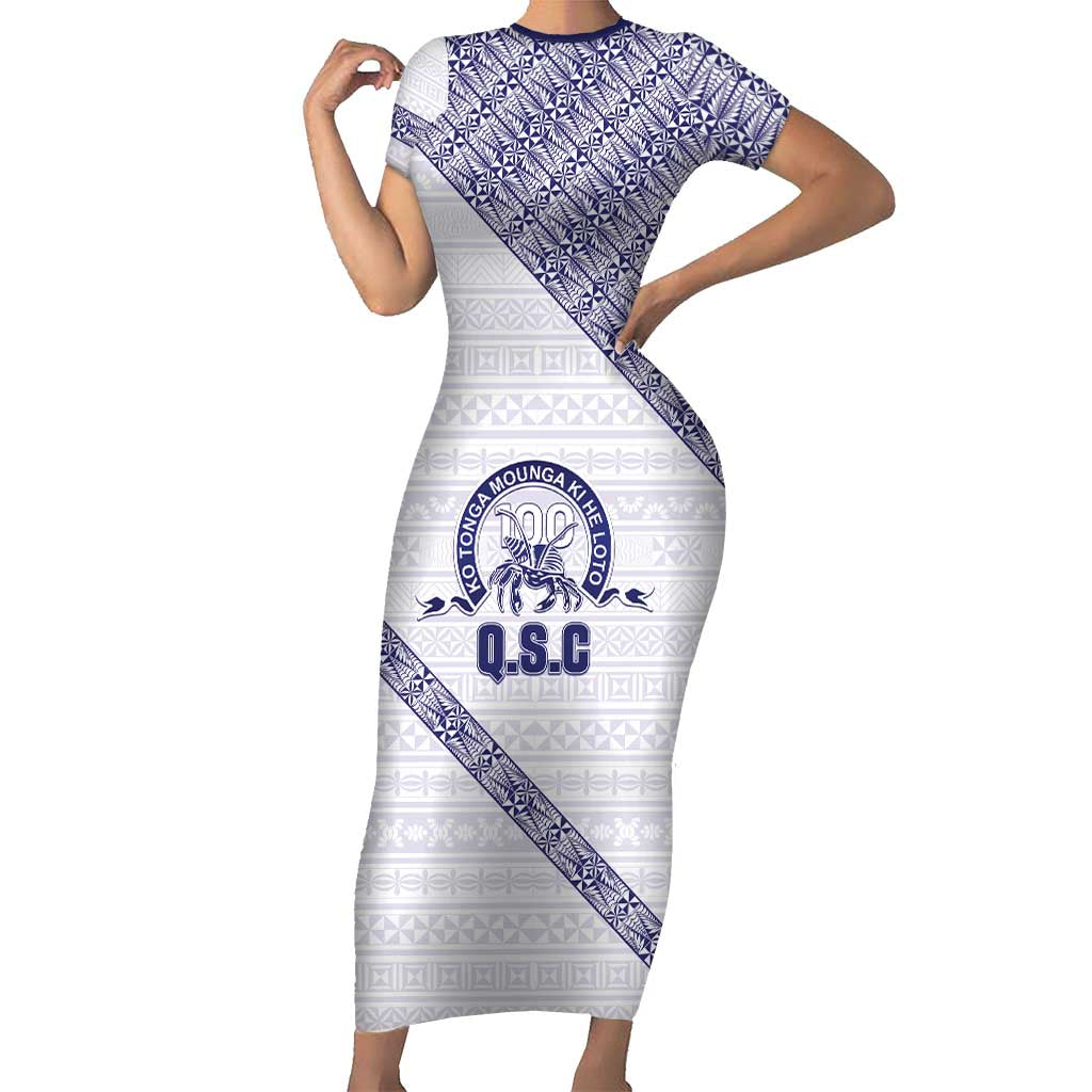 Tonga Queen Salote College Family Matching Short Sleeve Bodycon Dress and Hawaiian Shirt 100 Years Anniversary White Color