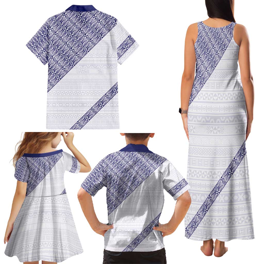 Tonga Queen Salote College Family Matching Tank Maxi Dress and Hawaiian Shirt 100 Years Anniversary White Color