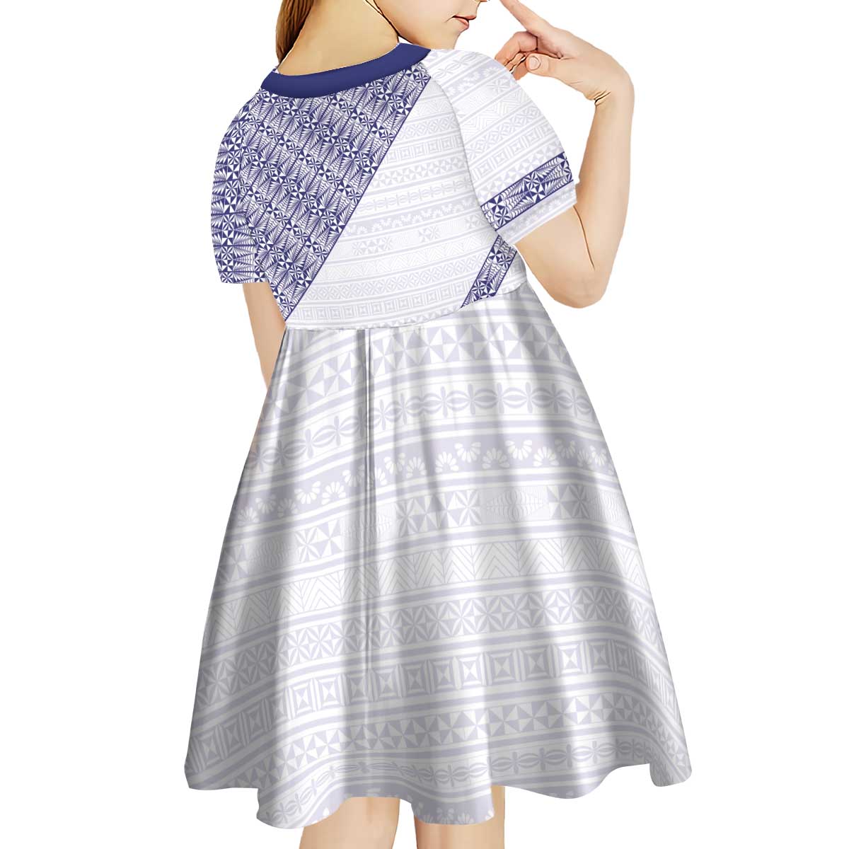 Tonga Queen Salote College Kid Short Sleeve Dress 100 Years Anniversary White Color LT05 - Polynesian Pride