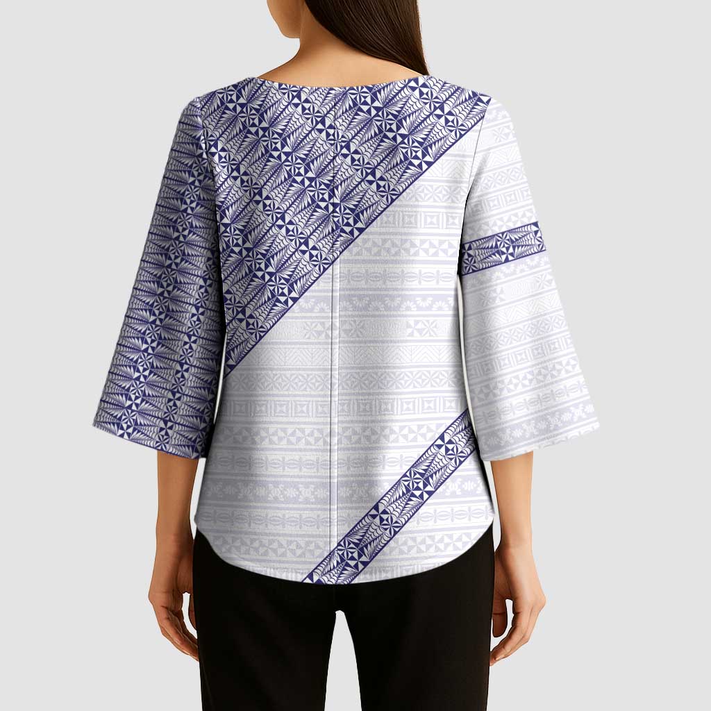 Tonga Queen Salote College Kimono Sleeve Blouse 100 Years Anniversary White Color LT05 - Polynesian Pride