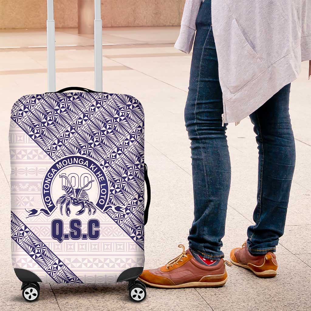 Tonga Queen Salote College Luggage Cover 100 Years Anniversary White Color LT05 White - Polynesian Pride