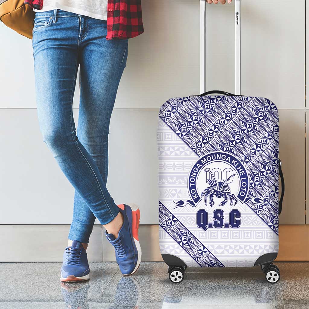 Tonga Queen Salote College Luggage Cover 100 Years Anniversary White Color LT05 - Polynesian Pride