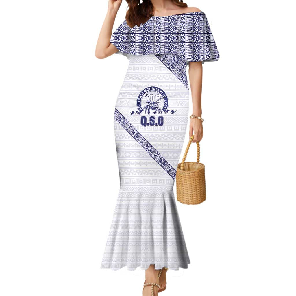 Tonga Queen Salote College Mermaid Dress 100 Years Anniversary White Color LT05 Women White - Polynesian Pride