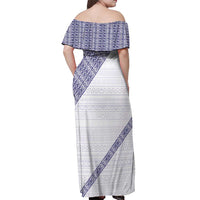 Tonga Queen Salote College Off Shoulder Maxi Dress 100 Years Anniversary White Color LT05 - Polynesian Pride