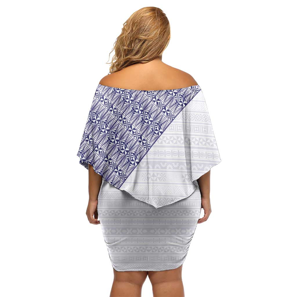 Tonga Queen Salote College Off Shoulder Short Dress 100 Years Anniversary White Color LT05 - Polynesian Pride