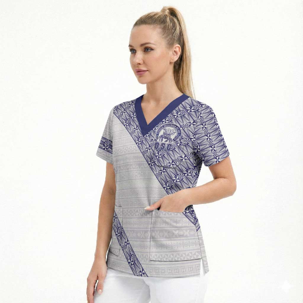 Tonga Queen Salote College Scrub Top 100 Years Anniversary White Color LT05 - Polynesian Pride