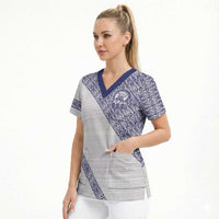 Tonga Queen Salote College Scrub Top 100 Years Anniversary White Color LT05 - Polynesian Pride