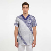 Tonga Queen Salote College Scrub Top 100 Years Anniversary White Color LT05 - Polynesian Pride