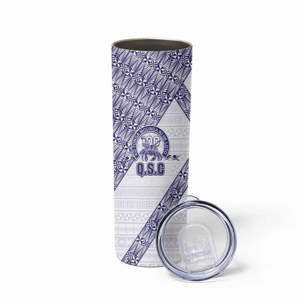 Tonga Queen Salote College Skinny Tumbler 100 Years Anniversary White Color LT05 - Polynesian Pride