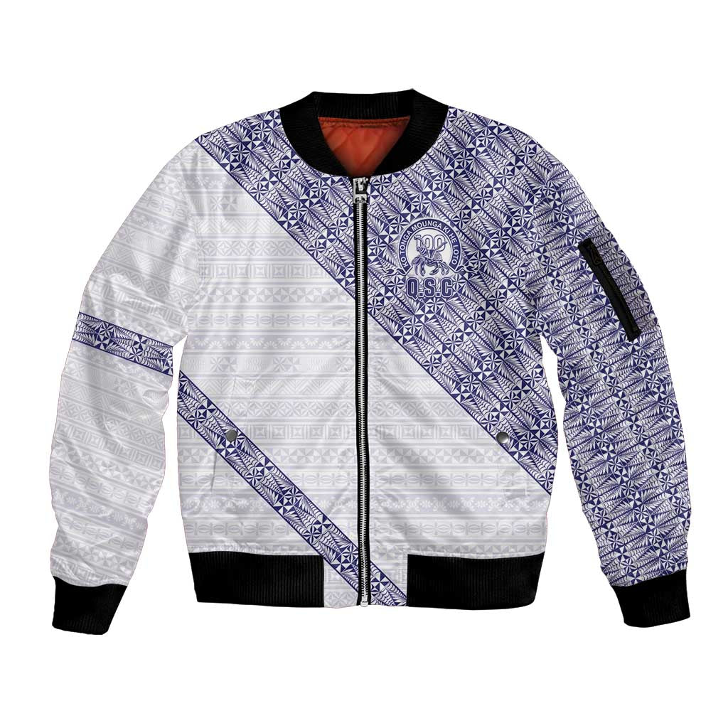 Tonga Queen Salote College Sleeve Zip Bomber Jacket 100 Years Anniversary White Color LT05 Unisex White - Polynesian Pride