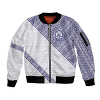 Tonga Queen Salote College Sleeve Zip Bomber Jacket 100 Years Anniversary White Color LT05 Unisex White - Polynesian Pride