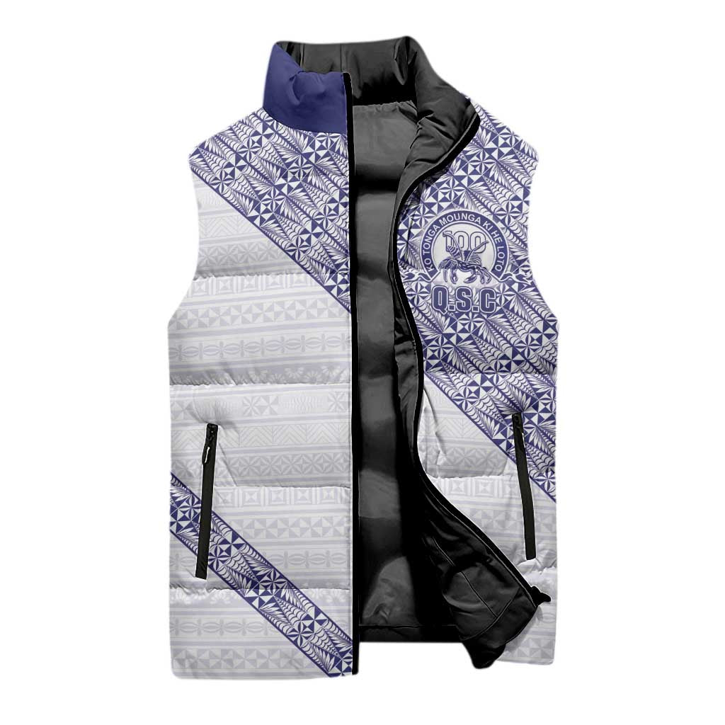 Tonga Queen Salote College Sleeveless Puffer Jacket 100 Years Anniversary White Color LT05 - Polynesian Pride