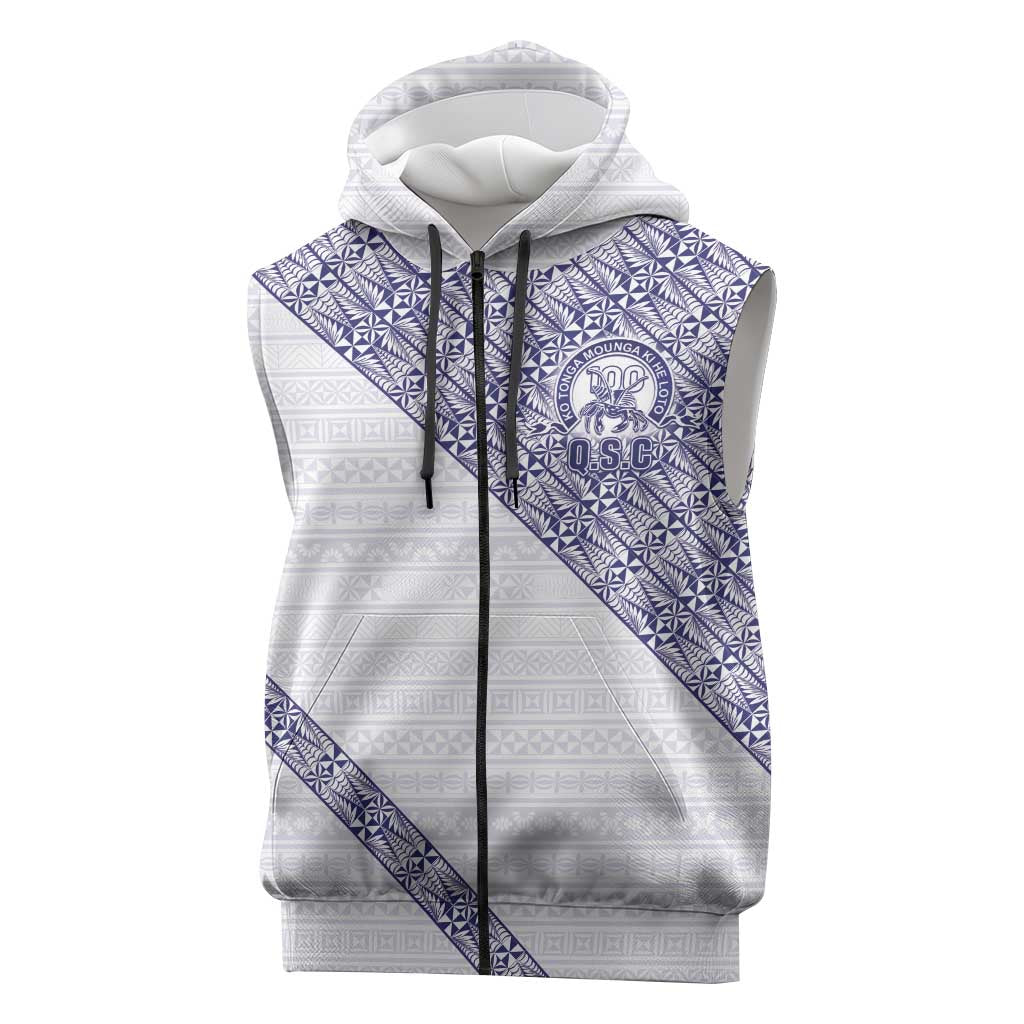 Tonga Queen Salote College Sleeveless Zip Hoodie 100 Years Anniversary White Color LT05 White - Polynesian Pride