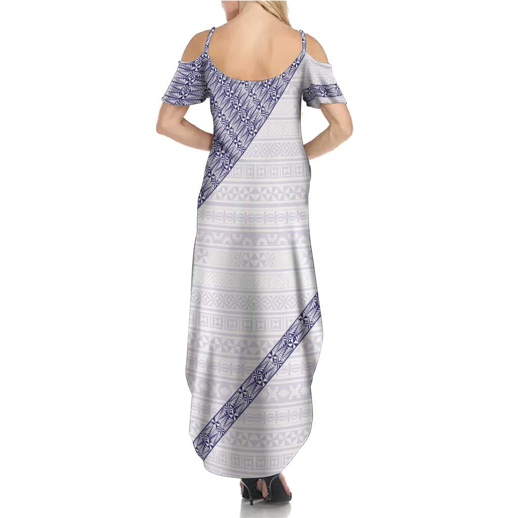 Tonga Queen Salote College Summer Maxi Dress 100 Years Anniversary White Color LT05 - Polynesian Pride