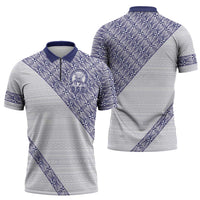 Tonga Queen Salote College Zipper Polo Shirt 100 Years Anniversary White Color LT05 - Polynesian Pride