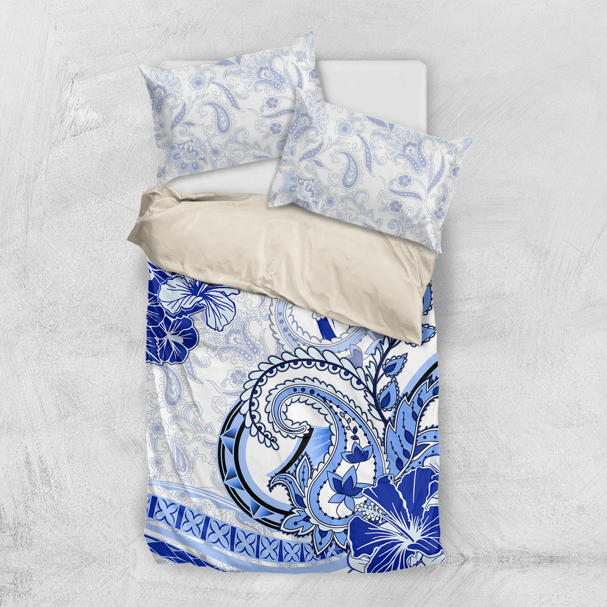 Polynesia Paisley Bedding Set Mix Navy Polynesian Pattern LT05 US Twin 172cm x 218cm Navy - Polynesian Pride