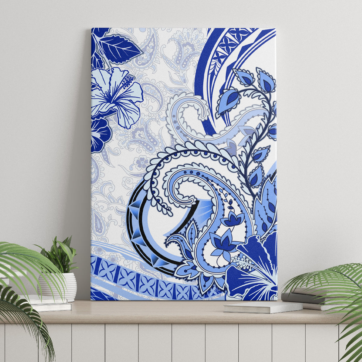 Polynesia Paisley Canvas Wall Art Mix Navy Polynesian Pattern LT05 - Polynesian Pride
