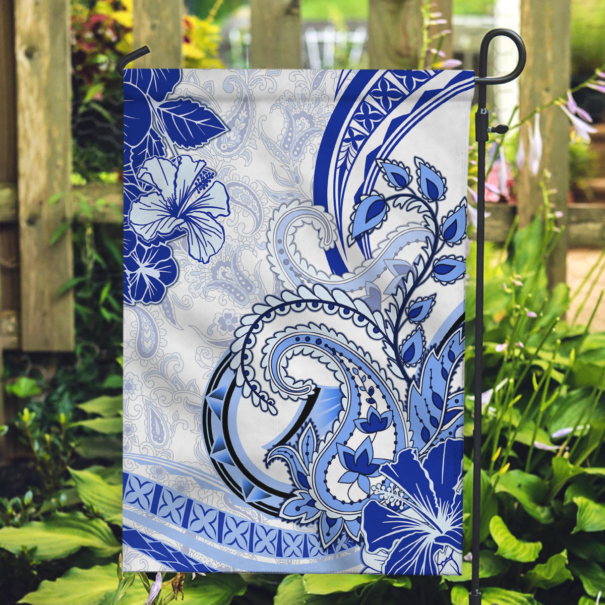 Polynesia Paisley Garden Flag Mix Navy Polynesian Pattern LT05 Garden Flag Navy - Polynesian Pride