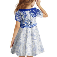 Polynesia Paisley Kid Short Sleeve Dress Mix Navy Polynesian Pattern LT05 - Polynesian Pride