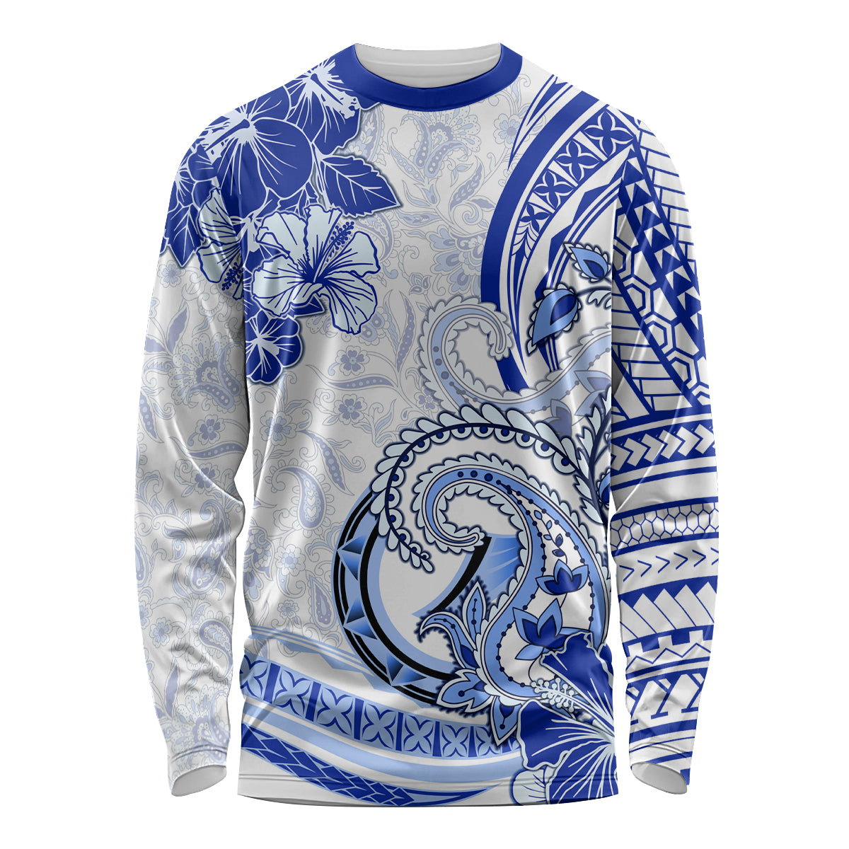 Polynesia Paisley Long Sleeve Shirt Mix Navy Polynesian Pattern LT05 Unisex Navy - Polynesian Pride