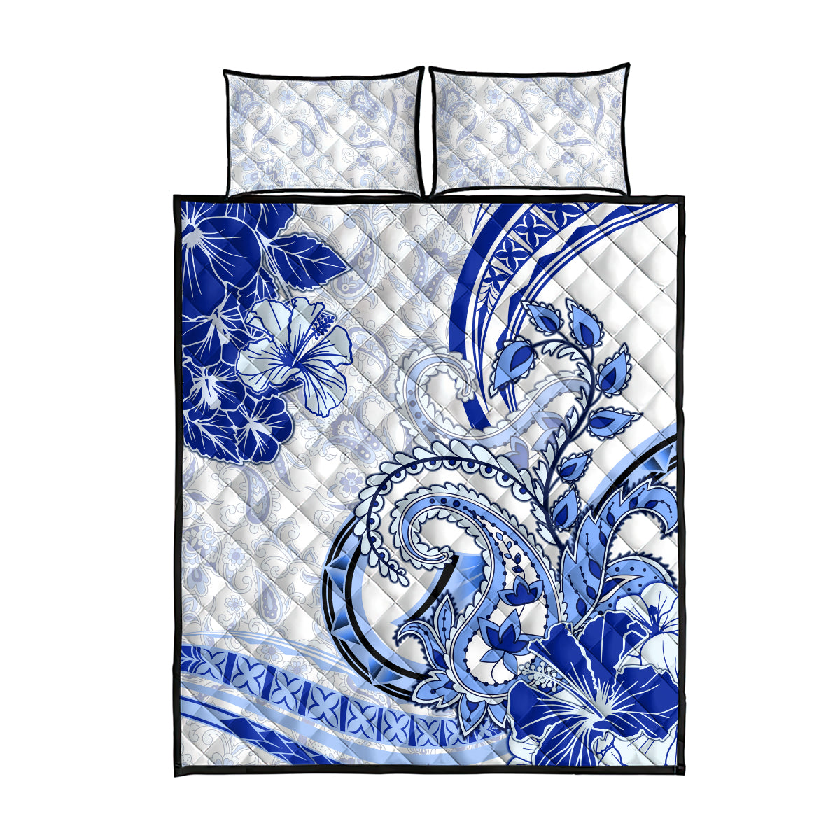 Polynesia Paisley Quilt Bed Set Mix Navy Polynesian Pattern LT05 - Polynesian Pride