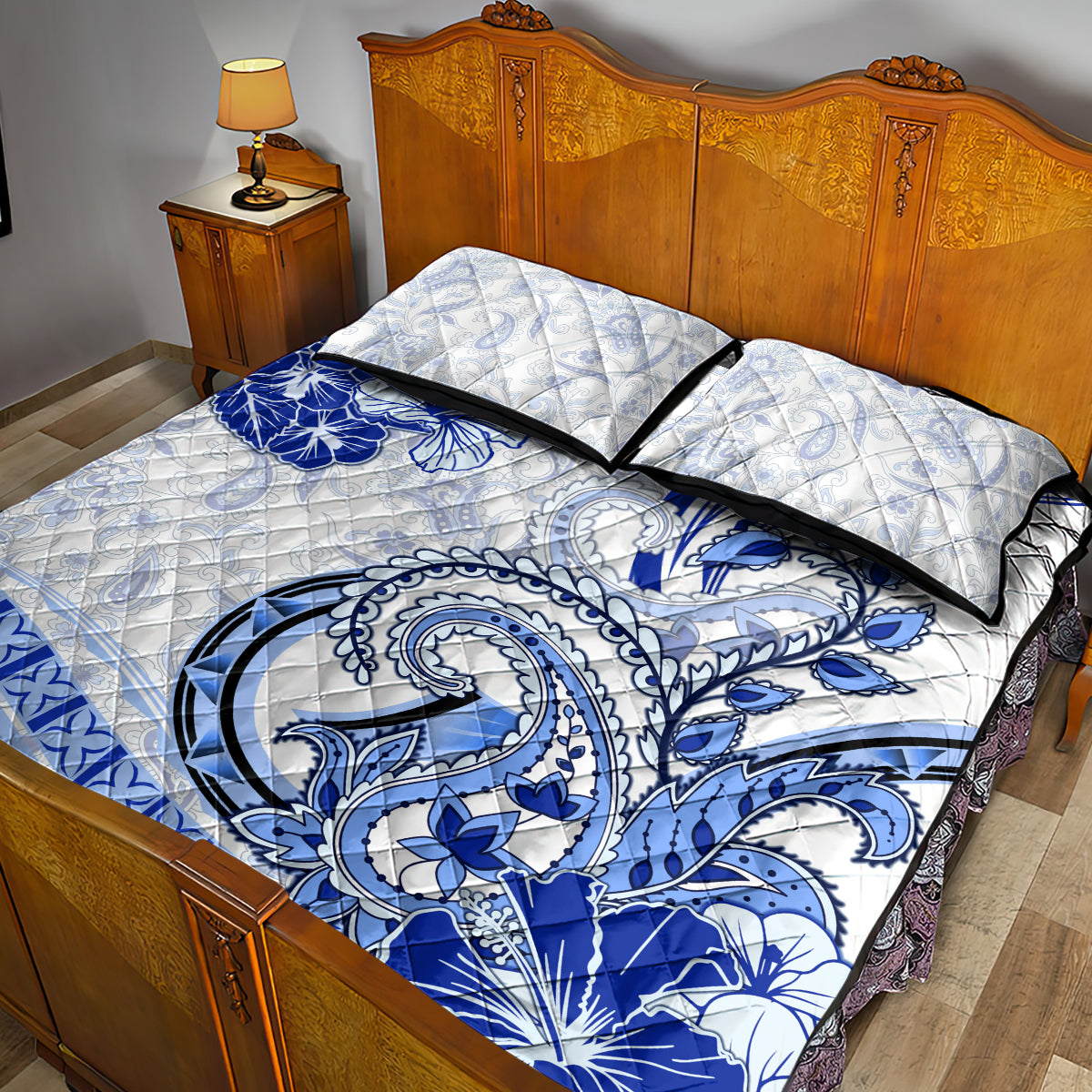 Polynesia Paisley Quilt Bed Set Mix Navy Polynesian Pattern LT05 - Polynesian Pride