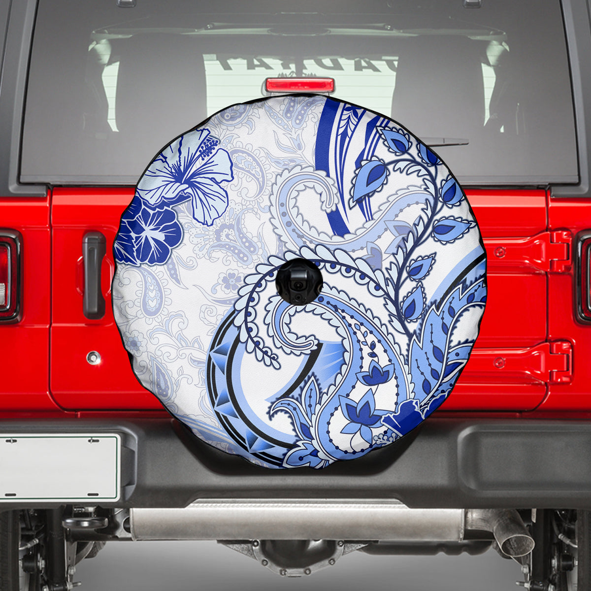 Polynesia Paisley Spare Tire Cover Mix Navy Polynesian Pattern LT05 - Polynesian Pride