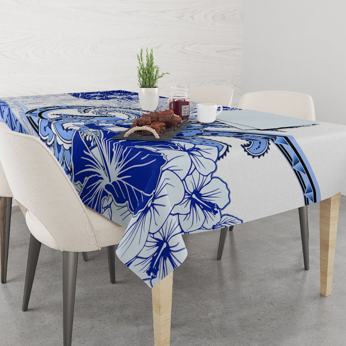 Polynesia Paisley Tablecloth Mix Navy Polynesian Pattern LT05 - Polynesian Pride