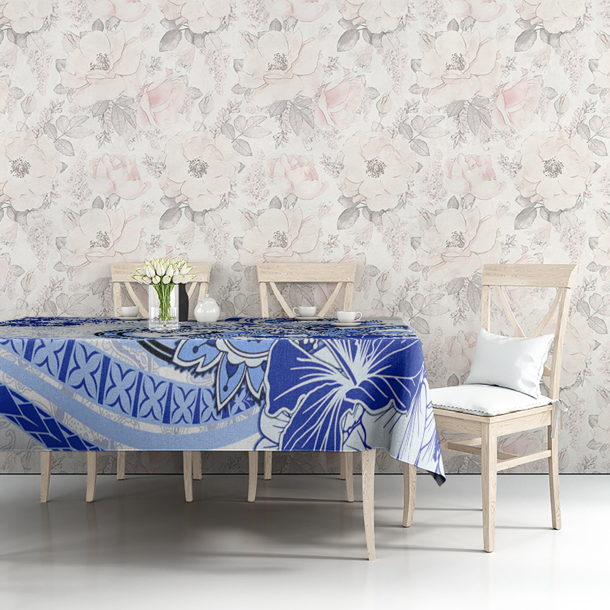 Polynesia Paisley Tablecloth Mix Navy Polynesian Pattern LT05 - Polynesian Pride