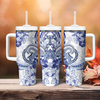 Polynesia Paisley Tumbler With Handle Mix Navy Polynesian Pattern LT05 - Polynesian Pride