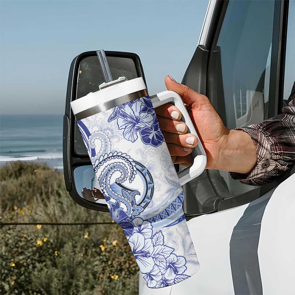 Polynesia Paisley Tumbler With Handle Mix Navy Polynesian Pattern LT05 - Polynesian Pride
