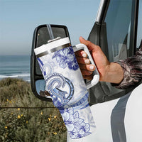 Polynesia Paisley Tumbler With Handle Mix Navy Polynesian Pattern LT05 - Polynesian Pride