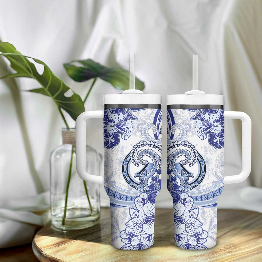 Polynesia Paisley Tumbler With Handle Mix Navy Polynesian Pattern LT05 - Polynesian Pride