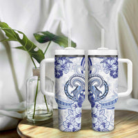 Polynesia Paisley Tumbler With Handle Mix Navy Polynesian Pattern LT05 - Polynesian Pride