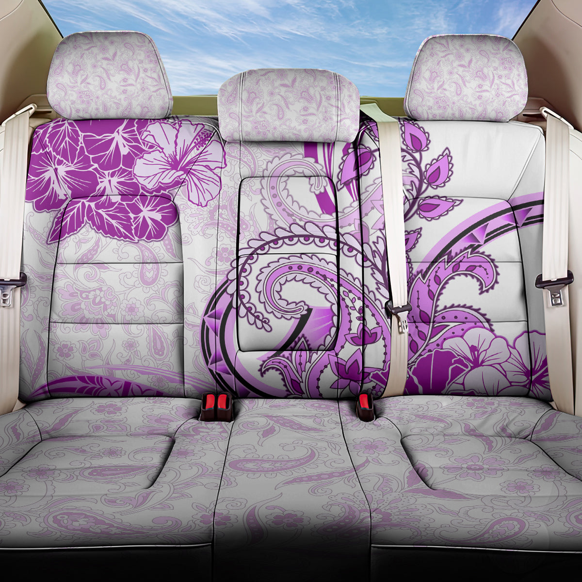 Polynesia Paisley Back Car Seat Cover Mix Pink Polynesian Pattern LT05