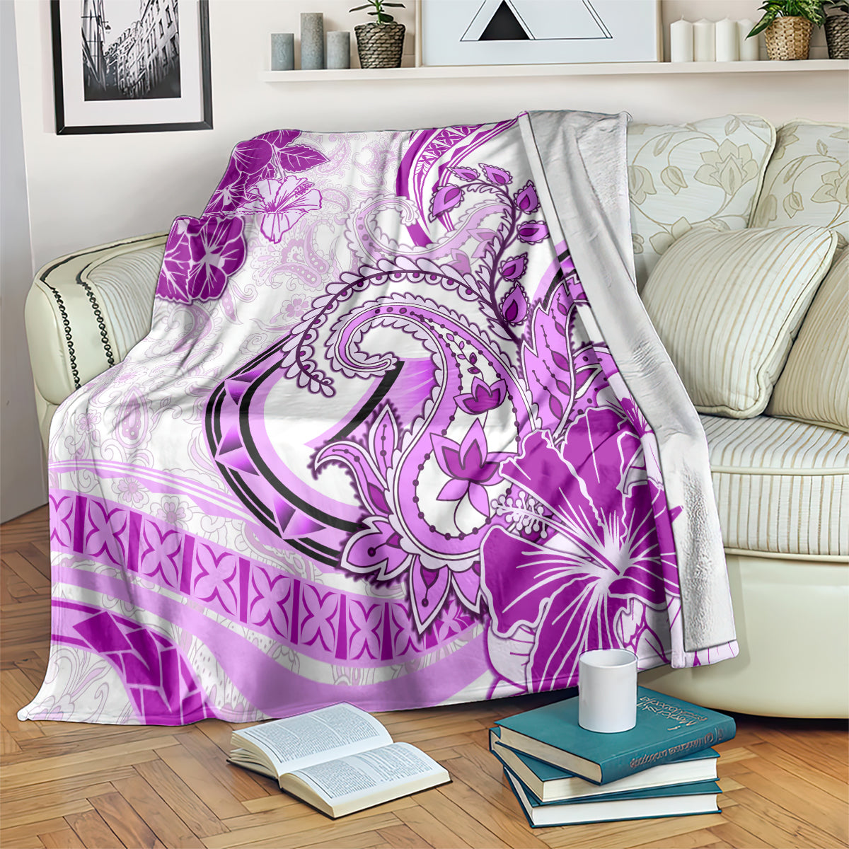 Polynesia Paisley Blanket Mix Pink Polynesian Pattern