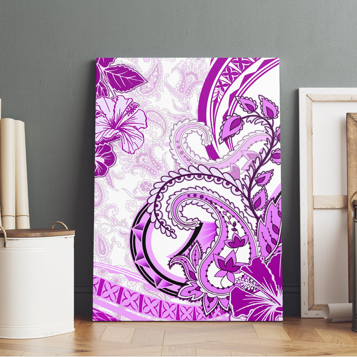 Polynesia Paisley Canvas Wall Art Mix Pink Polynesian Pattern LT05 - Polynesian Pride