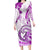 Polynesia Paisley Family Matching Long Sleeve Bodycon Dress and Hawaiian Shirt Mix Pink Polynesian Pattern LT05 Mom's Dress Pink - Polynesian Pride