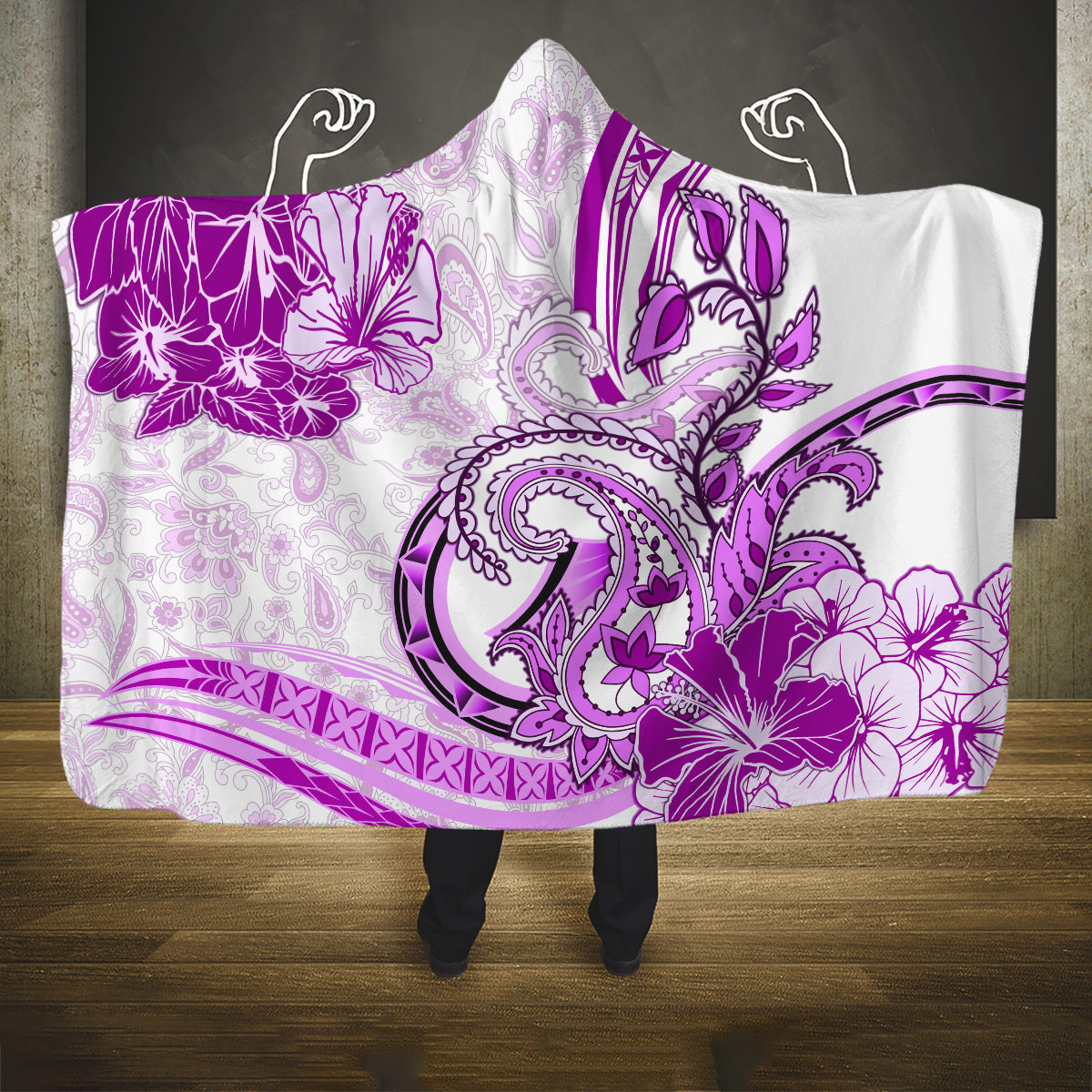 Polynesia Paisley Hooded Blanket Mix Pink Polynesian Pattern LT05 One Size Pink - Polynesian Pride