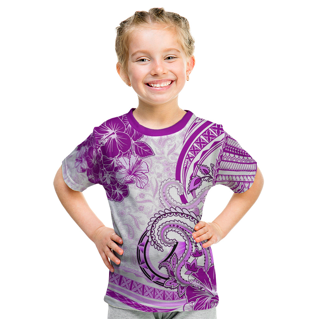 Polynesia Paisley Kid T Shirt Mix Pink Polynesian Pattern LT05 Pink - Polynesian Pride