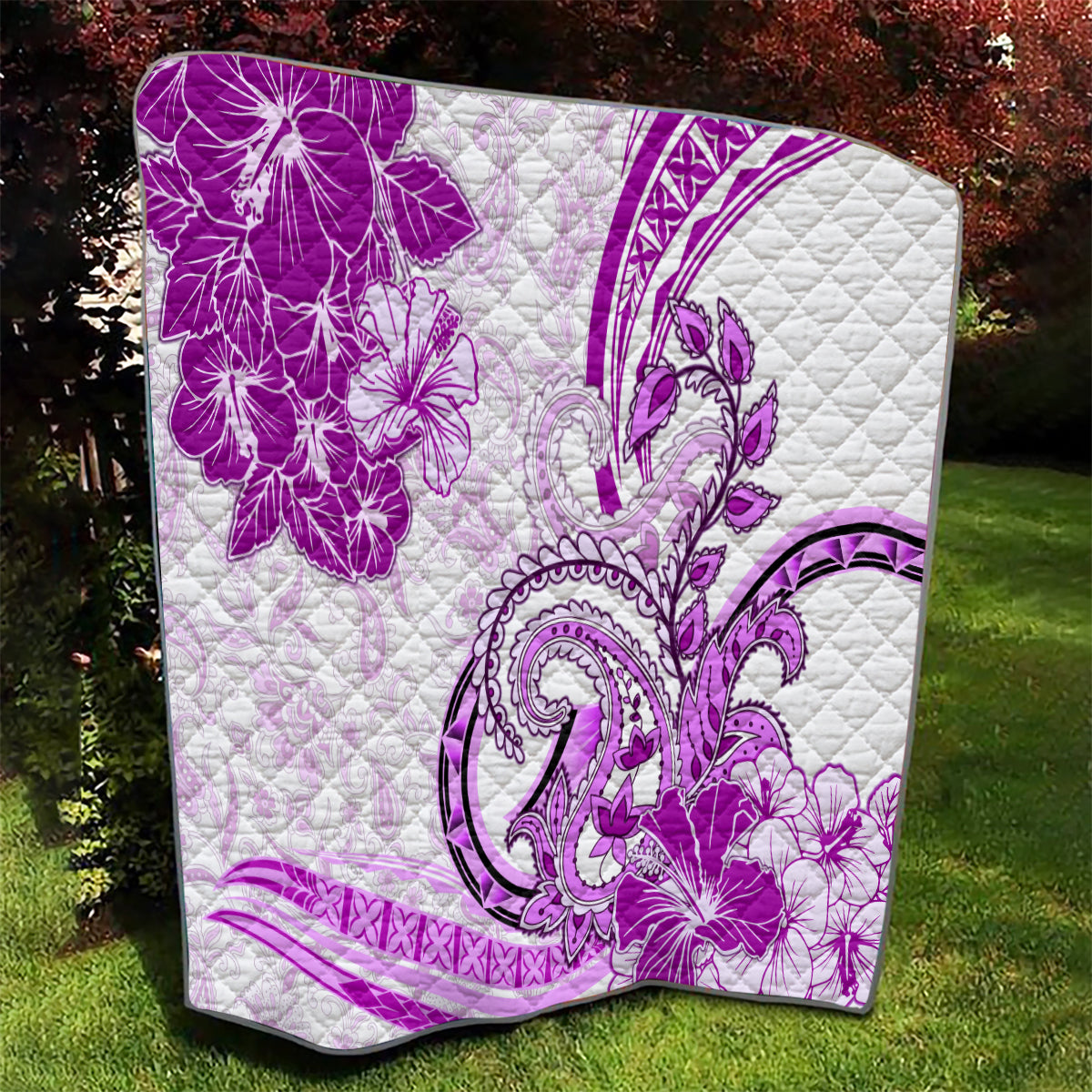 Polynesia Paisley Quilt Mix Pink Polynesian Pattern