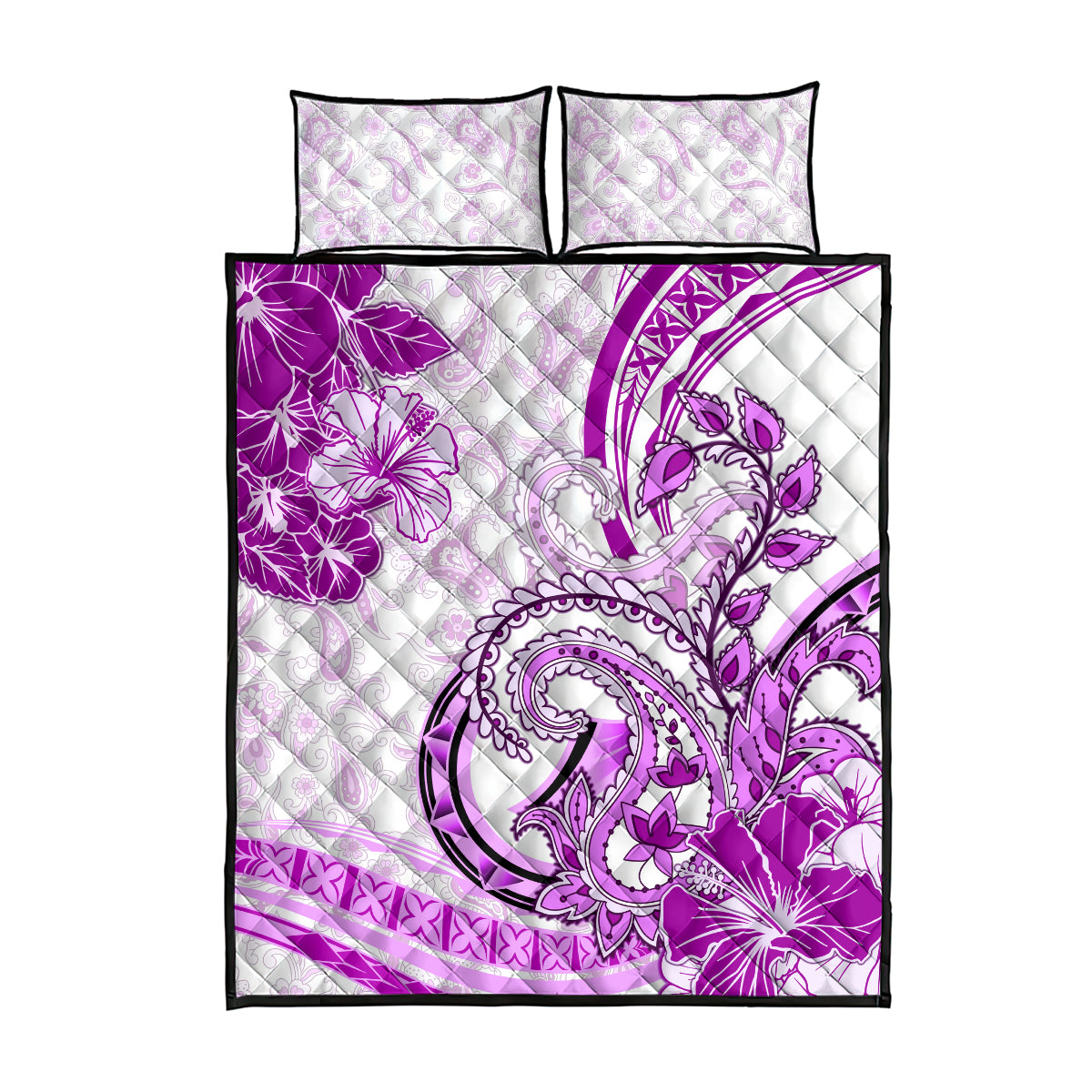 Polynesia Paisley Quilt Bed Set Mix Pink Polynesian Pattern LT05 - Polynesian Pride