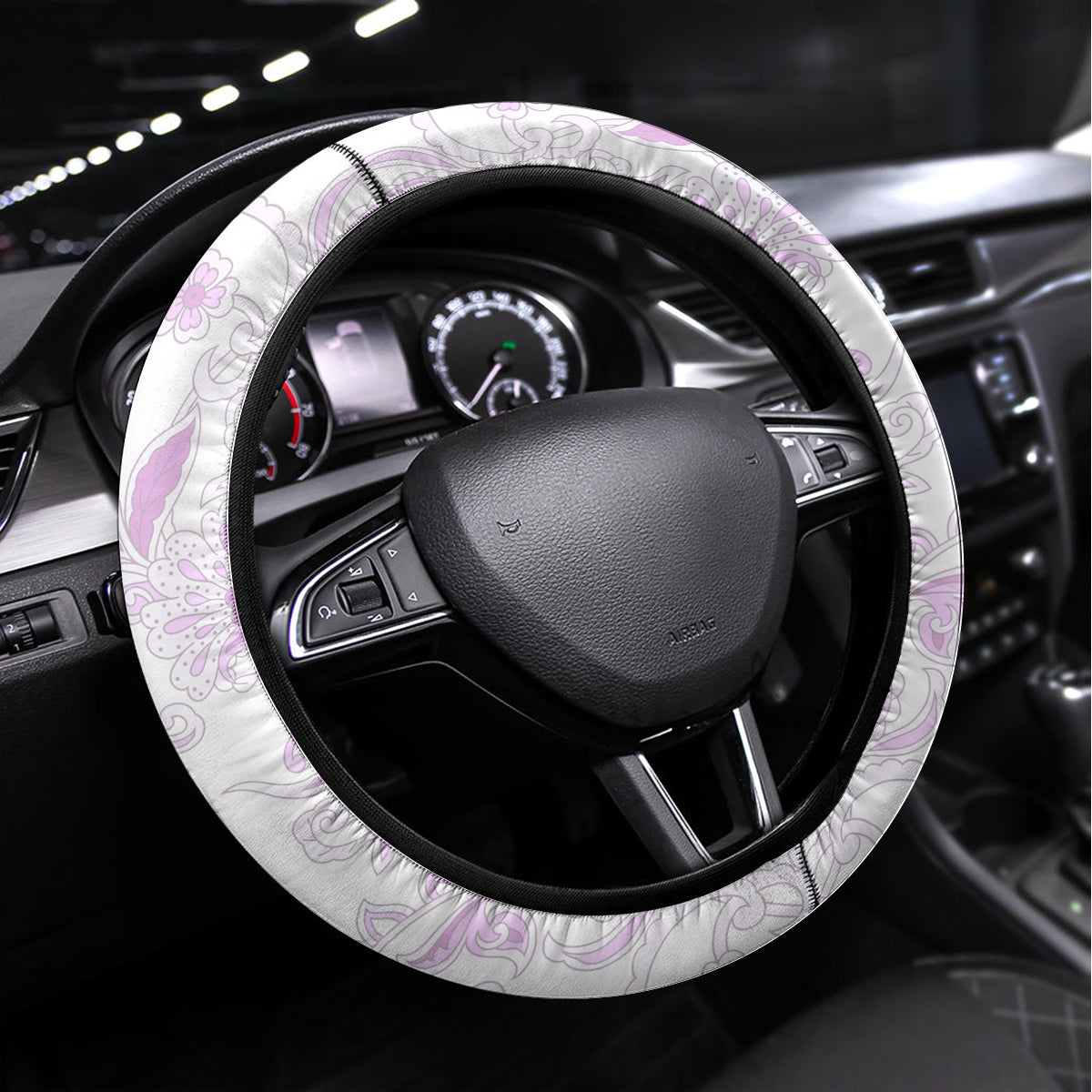 Polynesia Paisley Steering Wheel Cover Mix Pink Polynesian Pattern LT05 Universal Fit Pink - Polynesian Pride
