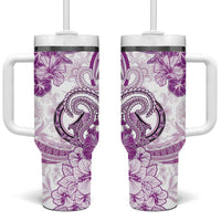 Polynesia Paisley Tumbler With Handle Mix Pink Polynesian Pattern LT05 One Size: 40 oz Pink - Polynesian Pride