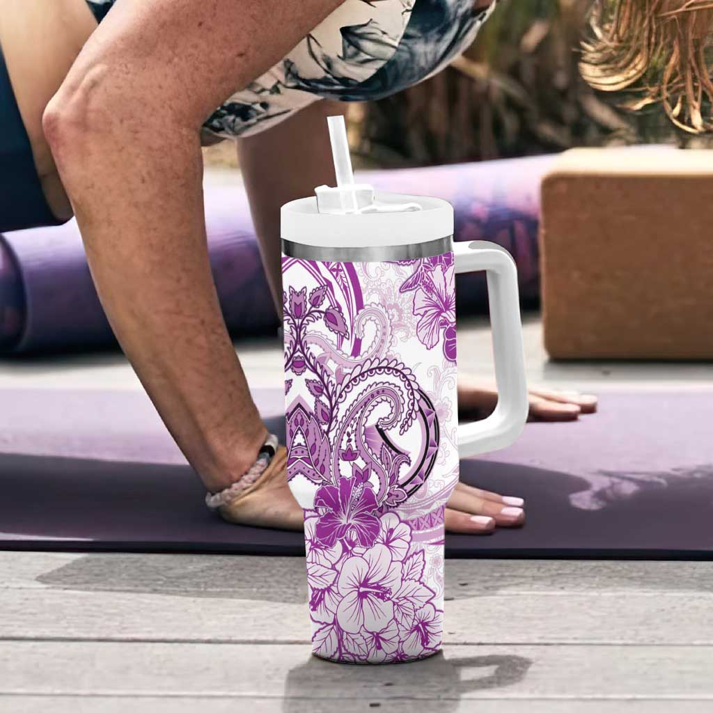 Polynesia Paisley Tumbler With Handle Mix Pink Polynesian Pattern LT05 - Polynesian Pride