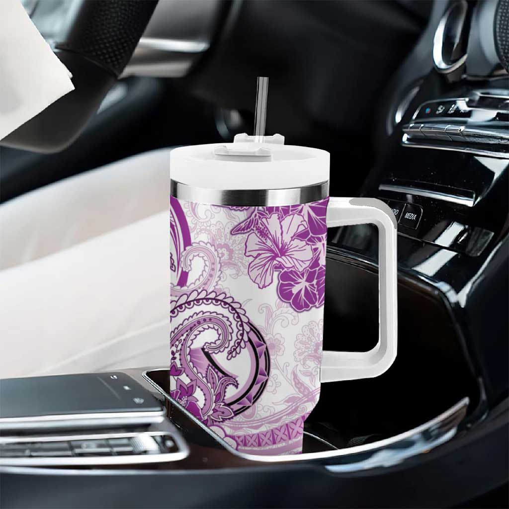 Polynesia Paisley Tumbler With Handle Mix Pink Polynesian Pattern LT05 - Polynesian Pride