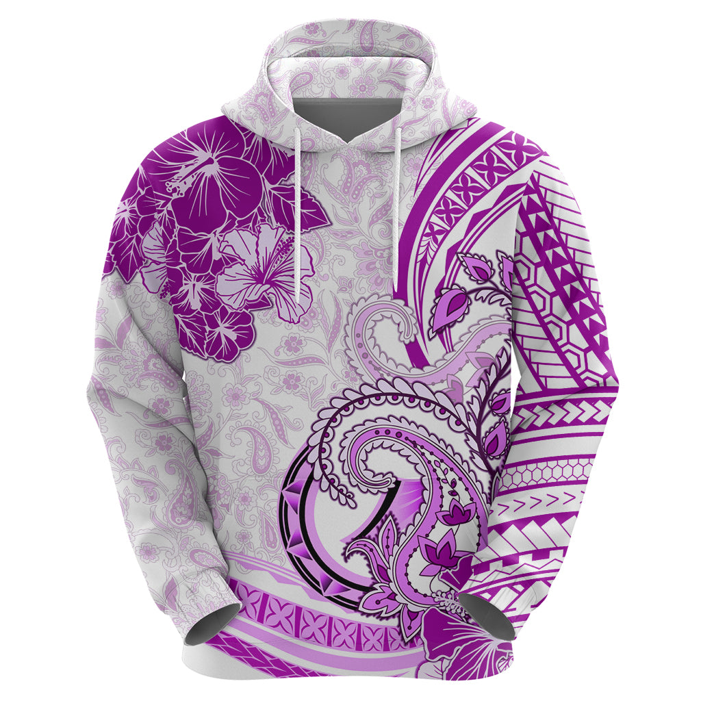 Polynesia Paisley Zip Hoodie Mix Pink Polynesian Pattern LT05 - Polynesian Pride